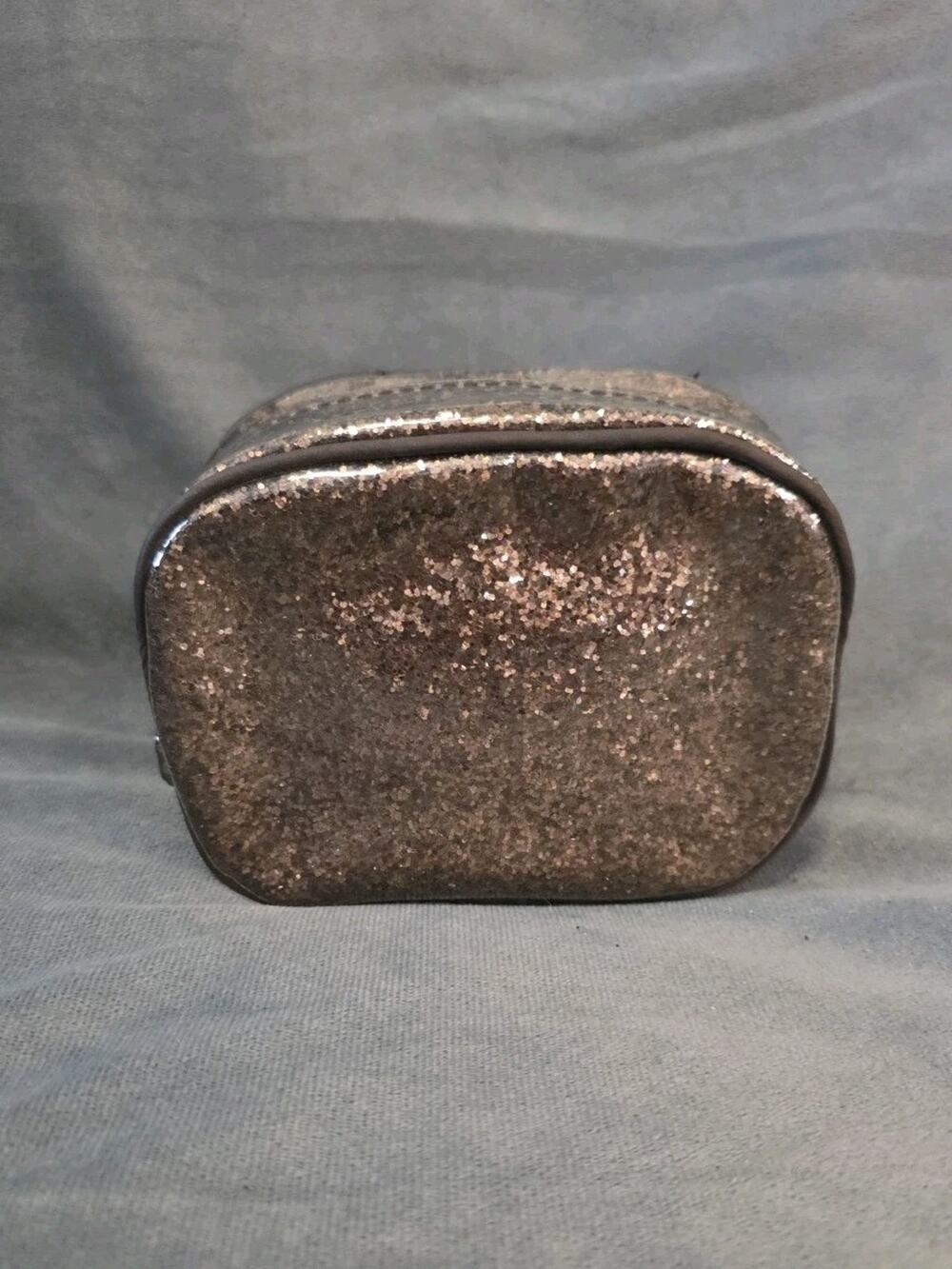HENRI BENDEL Signed Metallic Glitter Goddess Small Cosmetic Makeup Bag Clutch